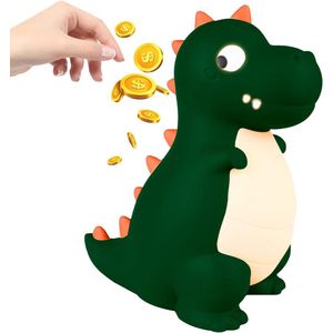 Spaarvarken voor kinderen: dinosaurus spaarpot voor meisjes en jongens decoratie - onbreekbaar en veilig PVC-materiaal (groen) - toegevoegde zoekwoorden: kinderen, decoratie