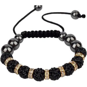 Fako Bijoux® - Armband - Disco Dots - Ring - Goudkleurig/Zwart