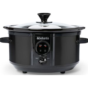 Brabantia BBEK1081MB Slowcooker - 3.5 Liter - 180 Watt - Warmhoudfunctie - Keramische Binnenpan - Zwart