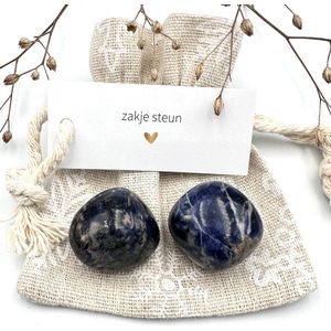 Sneeuwzakje Steun - Sodaliet gepolijst -edelsteen set-steuntje in de rug-beterschap-troostcadeau man vrouw-geschenk-geeft kracht-bescherming