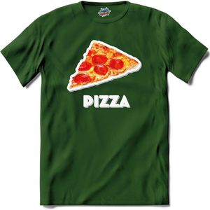Pizza - grappig verjaardag kleding cadeau - eten teksten - T-Shirt - Heren - Bottle Groen - Maat 4XL