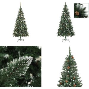 vidaXL Kunstkerstboom met LED's en kerstballen 210 cm - Kunstkerstboom - Kunstkerstbomen - Kerstboom - Kerstdecoratie
