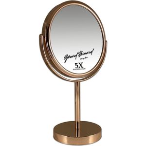 Metalen make-up spiegel Rosé Goud/Goud - 5x vergroting 18cmØ