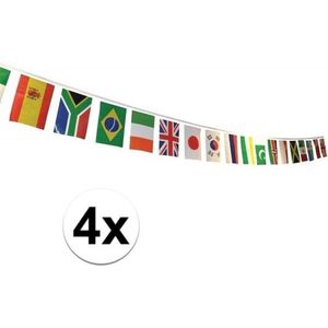 4x Internationale vlaggenlijn 7 meter