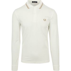 Fred Perry - Longsleeve Polo Off White U83 - Modern-fit - Heren Poloshirt Maat XL