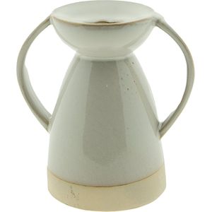 Clayre & Eef Kandelaar 13 cm Beige Porselein Kaarsenstandaard