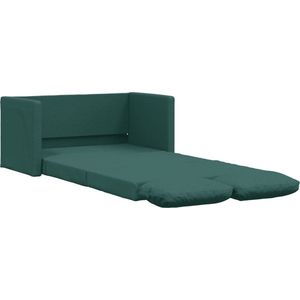 The Living Store Slaapbank vloermodel 2-in-1 112x174x55 cm stof donkergroen - Vloerslaapbank - Slaapbank - Kanapé-lit - Sofa Bed - Twee Persoons Bed