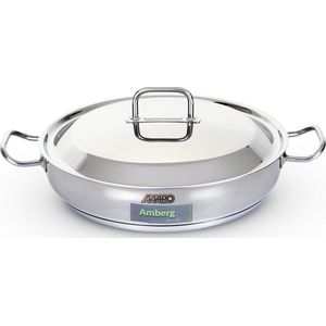 Amberg hoge braadpan met handgrepen en deksel 32 cm