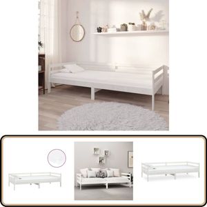 vidaXL Slaapbank Grenenhout Wit 90x200 cm Slaapbank - Houten Bank - Daybed - Guest Bed - Tweepersoonsbed