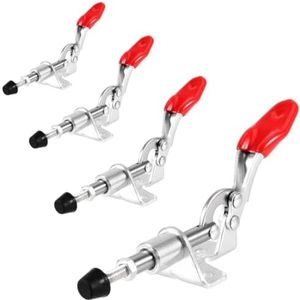 PolkaHome Snelspannerset, 4-delig - Kniehendelspanner, Push Pull Togle Klem, Horizontale en Verticale Spanner voor Machinebediening, Timmerwerk en Lassen