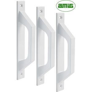 AMIG Deurgreep Schuifdeur – 198 x 25mm – Aluminium – Loftdeur - Wit - 3 Stuks