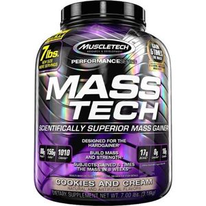 Muscletech Mass Tech - Weight Gainer / Mass Gainer - Cookies & Cream - 3200 gram (14 shakes)