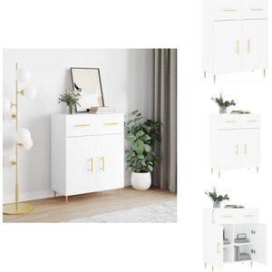 vidaXL Dressoir - Dressoirs - Kast - Wandkast - Dressoir 69,5x34x90 cm bewerkt hout wit