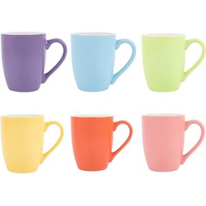 Koffiekopjes set | Koffiemokken set van 6 | Koffiemok porselein | Moderne koffiekopjes set | Kop porselein | Drinkglazen set | Kleurrijke kopjes 330 ml