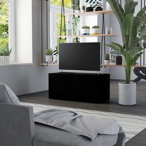 The Living Store Tv-meubel - klassieke stijl - spaanplaat - 80 x 34 x 36 cm - zwart