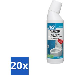 HG - Badkamer - Toiletgel Hygiënisch - Geeft Een Glanzend Resultaat - 500 ml - Bulkverpakking - 20 stuks