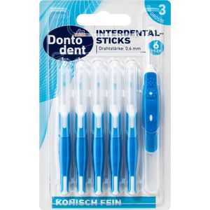 Dontodent Interdentale Tandenrager blauw 0,6 mm ISO 3, 6 stuks