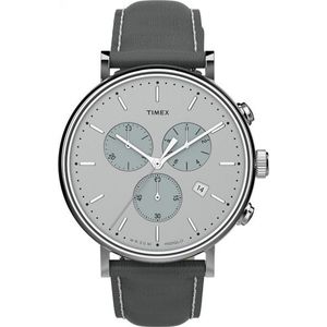 Timex Fairfield TW2T67500 Horloge - Leer - Grijs - Ø 41 mm