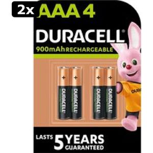 2x Duracell Rechargeable AAA 900mAh batterijen - 4 stuks