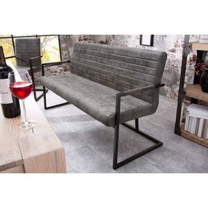 industrieele sledebank LOFT 160cm vintage grijs met armleuning - 38199