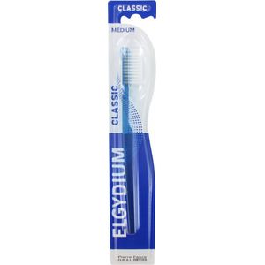 Elgydium Klassieke Tandenborstel Medium (Kleur : Blauw)