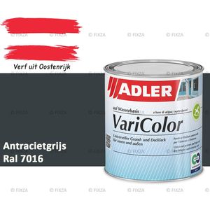 ADLER Varicolor Lakverf RAL 7016 – Antracietgrijs 375 ml – 2-in-1 Houtverf, Metaalverf en Kunststof Lak voor Binnen & Buiten