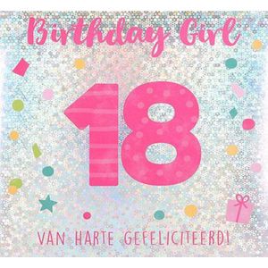 Depesche - Pop up muziekkaart met licht en de tekst ""Birthday Girl - 18 - Van harte gefeliciteerd!"" - mot. 001