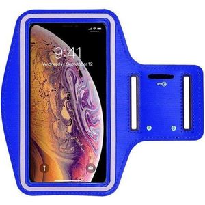 Sportarmband - Blauw - Spatwaterdicht - 1 sleutelhouder - Reflecterend - Hardlooparmband - Telefoonarmband  - Hardloop Telefoonhouder Geschikt voor: Samsung Galaxy S21 Ultra