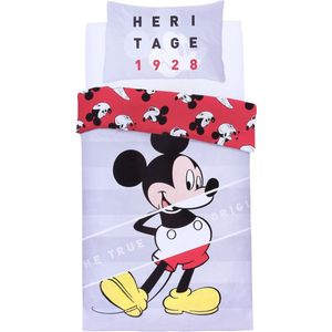 Mickey Mouse Disney - Grijs en rood beddengoed 135x200