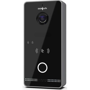 Doorsafe 6670 PRO | HD internet deurbel met camera + Direct POE IEEE 802.3af & Mifare Chipreader | Zwart/Donkergrijs | 2.4/5Ghz WiFi of Netwerkkabel | 32Gb & NAS