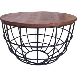 SVJ Salontafel Rond - 55 x 55 x 37 cm - Metaal - Zwart