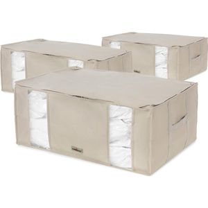 Set van 3 ran8790 2.0, polypropyleen, beige, 50 x 65 x 26,5 cm