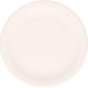 DID bbq/diner/verjaardag bordjes van wit karton set van 60x stuks rond 23 cm