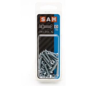 18X SAM Metaalschroef verz.kop + moer 4x20mm C1 816214