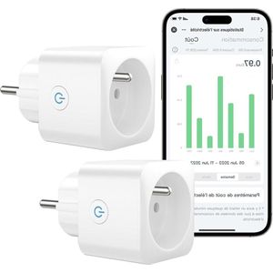 Programmeerbaar Wifi stopcontact - Compatibel met Alexa/Google Home - Smart Life app - Verbruiksbewaking - Bediening van ventilator/airconditioning - 2.4 GHz - 16 A - 3680 W