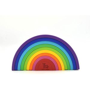 Ted & Fred siliconen regenboog |multi color | stapeltoren | speelgoed |open ended play | BPA vrij