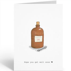 The Card Company - Wenskaart 'Hope you get well soon' (A6, Dubbel)