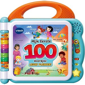 VTech Baby Mijn Eerste 100 Woordjes Leuke Plekken - NL/EN - Educatief Babyspeelgoed - Woordjes Leren - Lezen en Geluiden - Cadeau - Baby Speelgoed 1.5 tot 4 Jaar