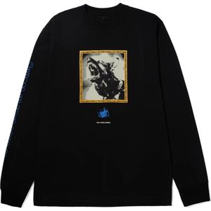 HUF Beware L/S Tee casual t-shirt heren zwart