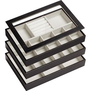 Goodivery ® Stapelschaal Sieradendoos Organisator voor Vrouwen met Zachte Voering