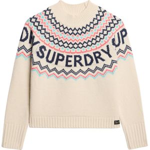 Superdry FAIRISLE BRANDED JUMPER Dames Trui - Maat L