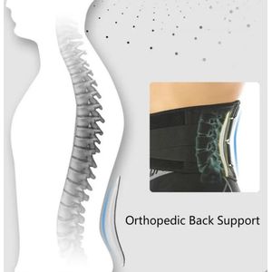 L Medische Rug Brace bevat 1 Stalen Plaat Steun & 10 Geheugenveren 2 Stalen Veren Langs de Taille 360 ° Sterk Verticale Wervelkolom Ondersteuning - Adem & Comfort & Corset Orthopedisch - 4- weg Elastisch 3D Binnenste Laag is Fluweel Zijdeachtige Stof