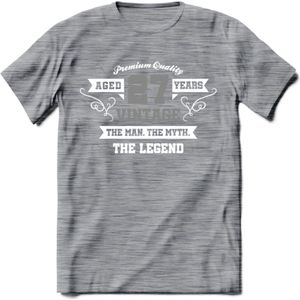 27  Jaar Legend T-Shirt | Zilver - Wit | Grappig Verjaardag en Feest Cadeau | Dames - Heren - Unisex | Kleding Kado | - Donker Grijs - Gemaleerd - S