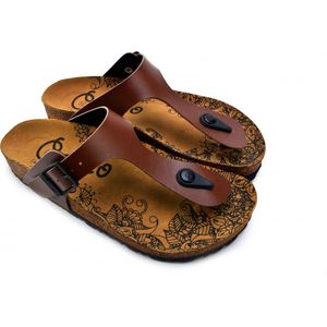 GOBY - Brown - Slippers - Sandalen -Hoge kwaliteit - Handmade - Maat 41