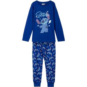 Disney Stitch Pyjama - Donkerblauw - 100% Katoen. Maat 134/140 cm - 9/10 jaar