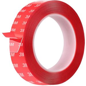 Dubbelzijdig Plakband Extra Sterk en Transparant - Waterdicht en Herbruikbaar, 1,5 cm x 5 m