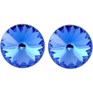 Behave – Oorsteker met swarovski elements – 10 mm – Blauw – Nikkelvrij