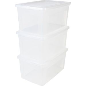 IRIS Clearbox Opbergbox - 50L - Kunststof - Transparant - Set van 3