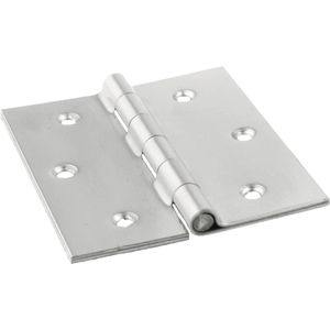 RVS Bladscharnier 100x80x2mm rechte hoek