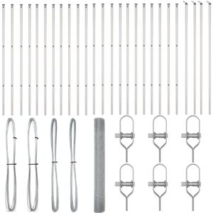 vidaXL - Gelaste - Draadhek - met - 13 - Palen - 1.2x50 - m - Gegalvaniseerd - Staal